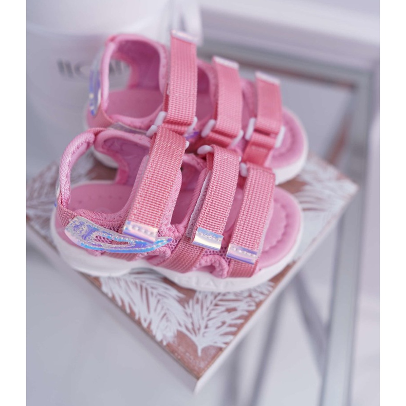 FRROCK Sandales Enfant Avec Velcro Pour Fille Rose Kimmi 1