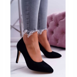EVE Escarpins à talons aiguilles en daim noir Spitz Kiss Me le noir 3
