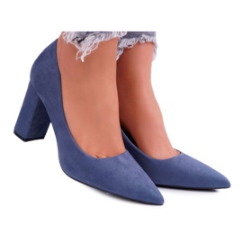 BUGO Escarpins à Talons Femme Daim Bleu Clarina 7