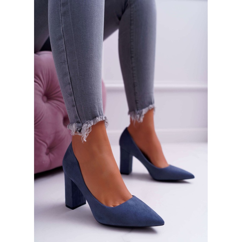 BUGO Escarpins à Talons Femme Daim Bleu Clarina 2