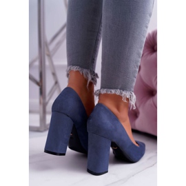 BUGO Escarpins à Talons Femme Daim Bleu Clarina 6