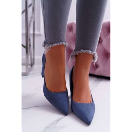 BUGO Escarpins à Talons Femme Daim Bleu Clarina 4