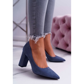 BUGO Escarpins à Talons Femme Daim Bleu Clarina 3