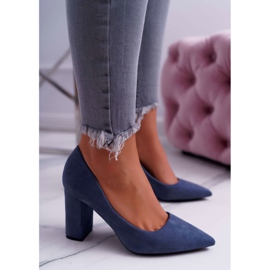 BUGO Escarpins à Talons Femme Daim Bleu Clarina 5