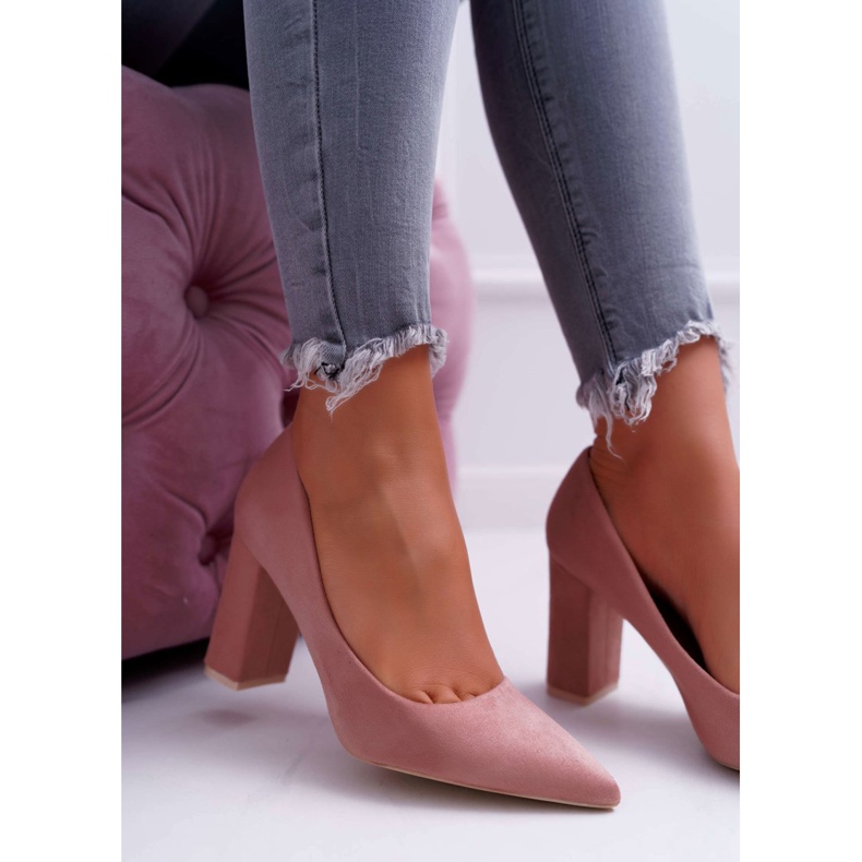 BUGO Escarpins à Talons Femme Daim Rose Clarina 2