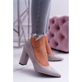 BUGO Escarpins à Talons Femme Daim Gris Clarina 2