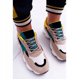 NFR Chaussures De Sport Femme Suède Vert Jaune Lollipop multicolore 4