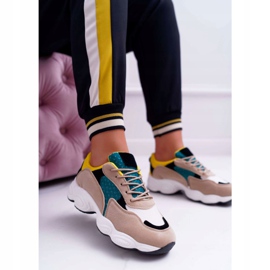 NFR Chaussures De Sport Femme Suède Vert Jaune Lollipop multicolore 2