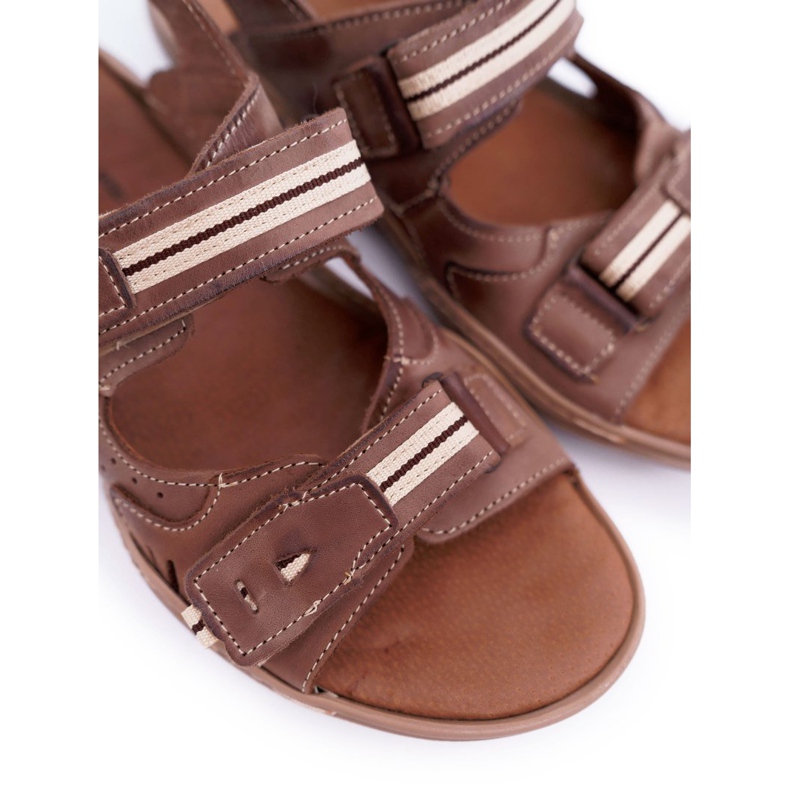 Mario Boschetti Sandales pour hommes en cuir marron Lop brun 1