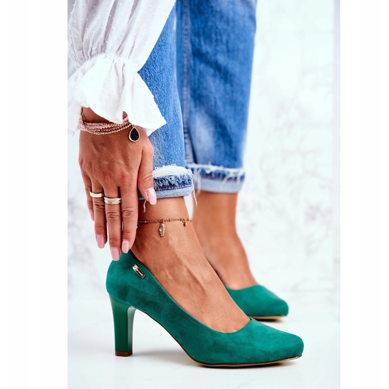 Escarpins Sergio Leone pour femmes en daim vert Orsola 1