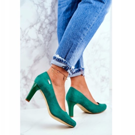 Escarpins Sergio Leone pour femmes en daim vert Orsola 3