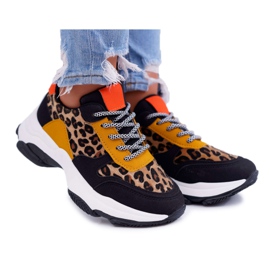 Chaussures Sport Femme Semelle Épaisse Léopard Sevana brun le noir 1