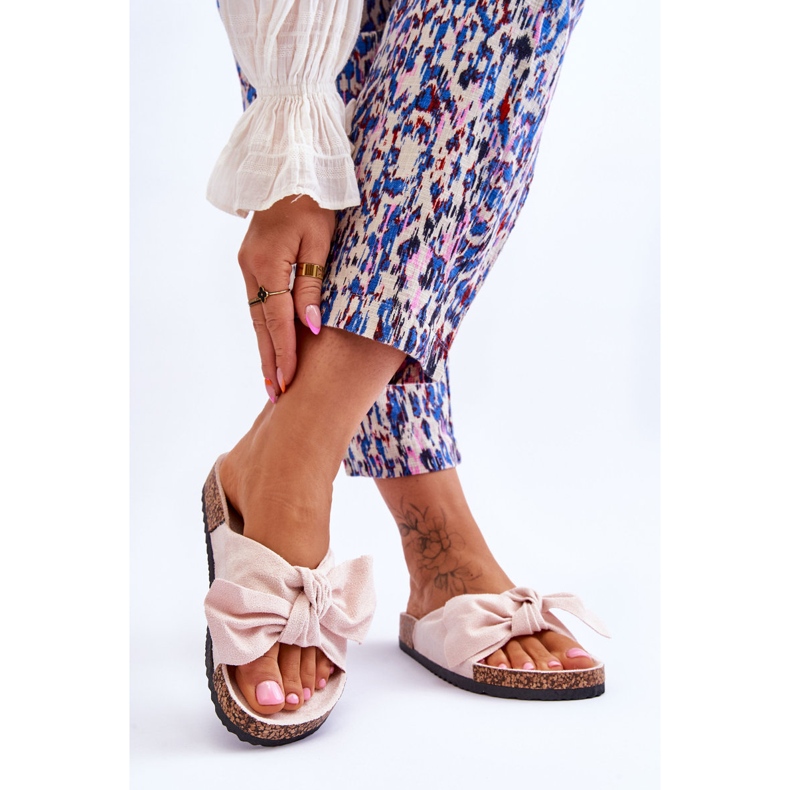 PS1 Chaussons Femme Beige Avec Nœud Wendy Cork 2 PS1 Chaussons Femme Beige Avec Nœud Wendy Cork 2