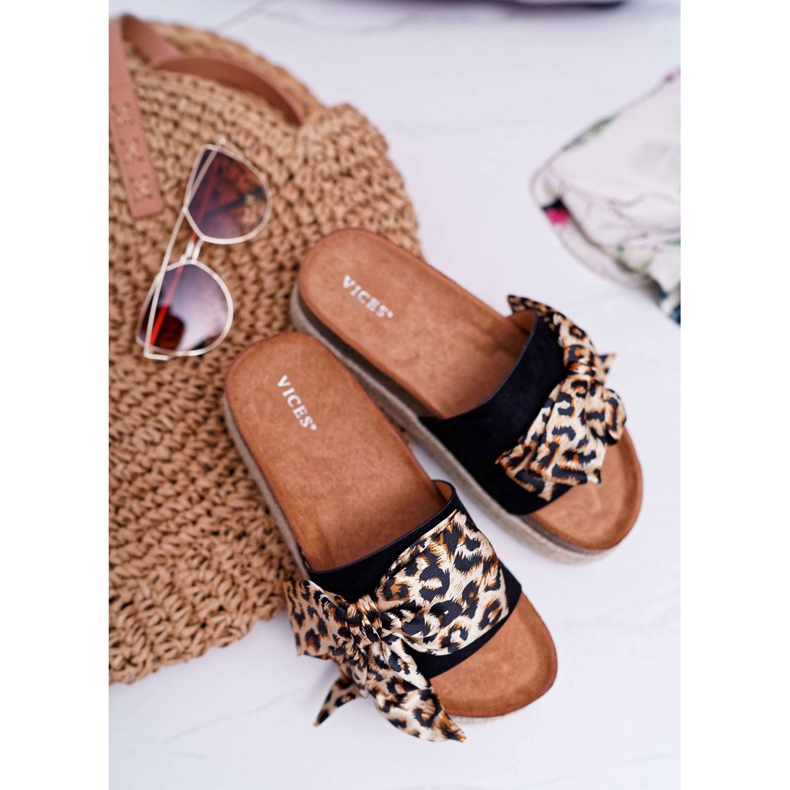 Chaussons Femme Vices Noir Léopard 6275 le noir 1