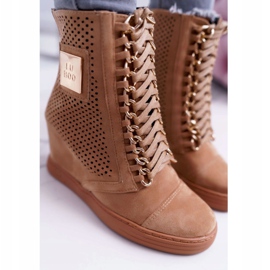 Baskets Femme Lu Boo Daim Ajouré Camel Clamma brun 5