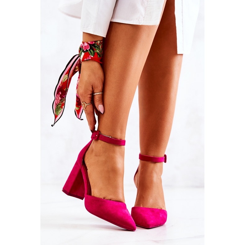 SEA Escarpins Femme Talon Daim Fuchsia Harye rose 1