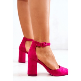 SEA Escarpins Femme Talon Daim Fuchsia Harye rose 5