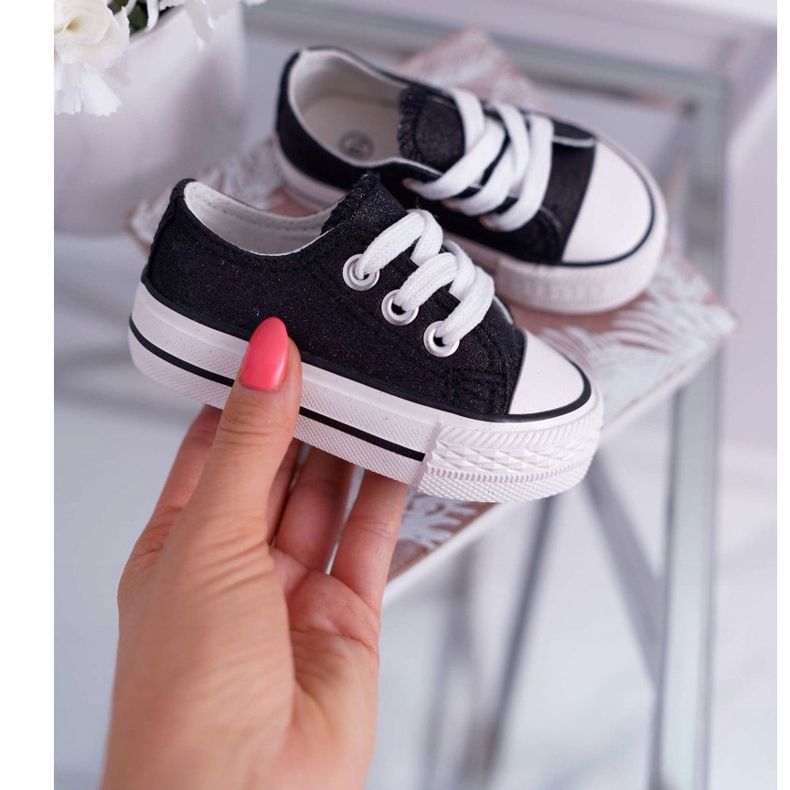 FRROCK Baskets Enfant Brocart Noir Misty 2