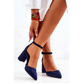 PS1 Escarpins à Talons Femme En Daim Bleu Marine Harye 4