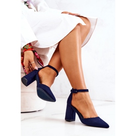 PS1 Escarpins à Talons Femme En Daim Bleu Marine Harye 1