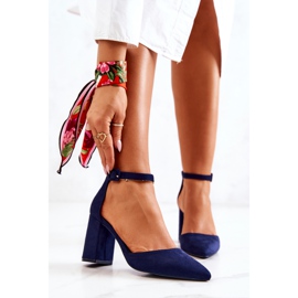 PS1 Escarpins à Talons Femme En Daim Bleu Marine Harye 3