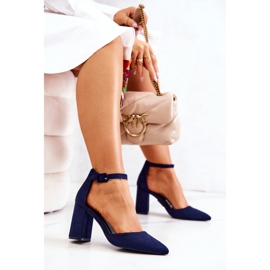 PS1 Escarpins à Talons Femme En Daim Bleu Marine Harye 2
