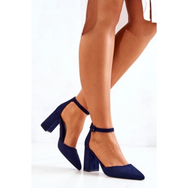 PS1 Escarpins à Talons Femme En Daim Bleu Marine Harye 5