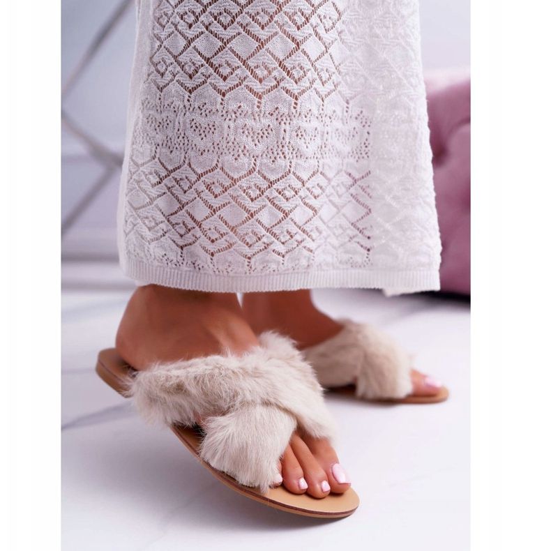 Chaussons Femme Avec Fourrure Lu Boo Blanc Pimmer 1