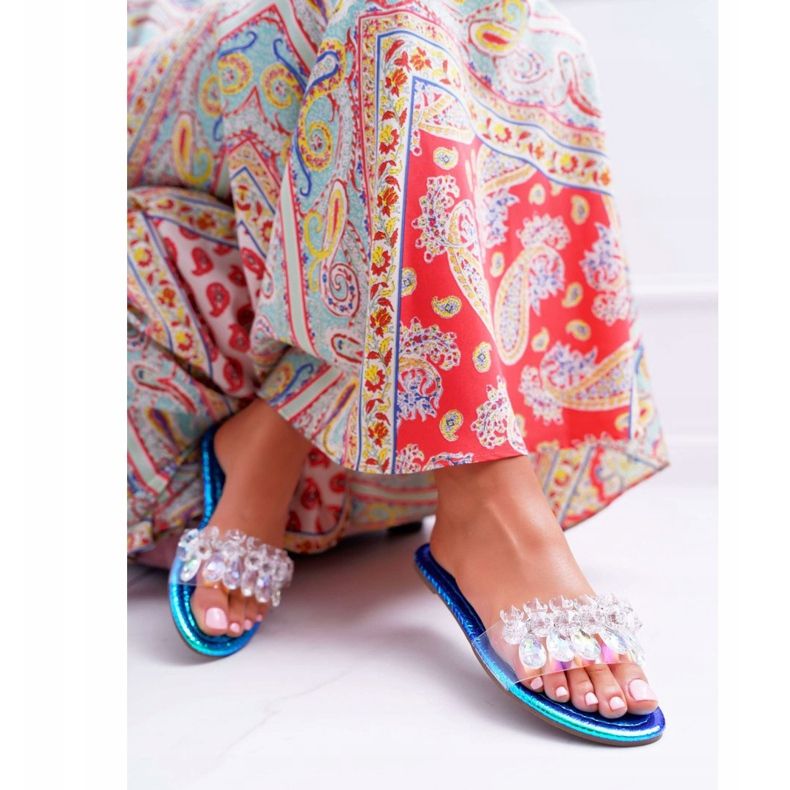 Chaussons Femme Avec Oxyde De Zirconium Lu Boo Bleu Pétrole Mediana 1