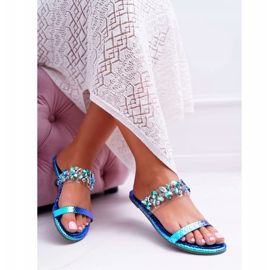 Chaussons Femme Lu Boo Elegant Avec Oxyde De Zirconium Bleu Elementary 1