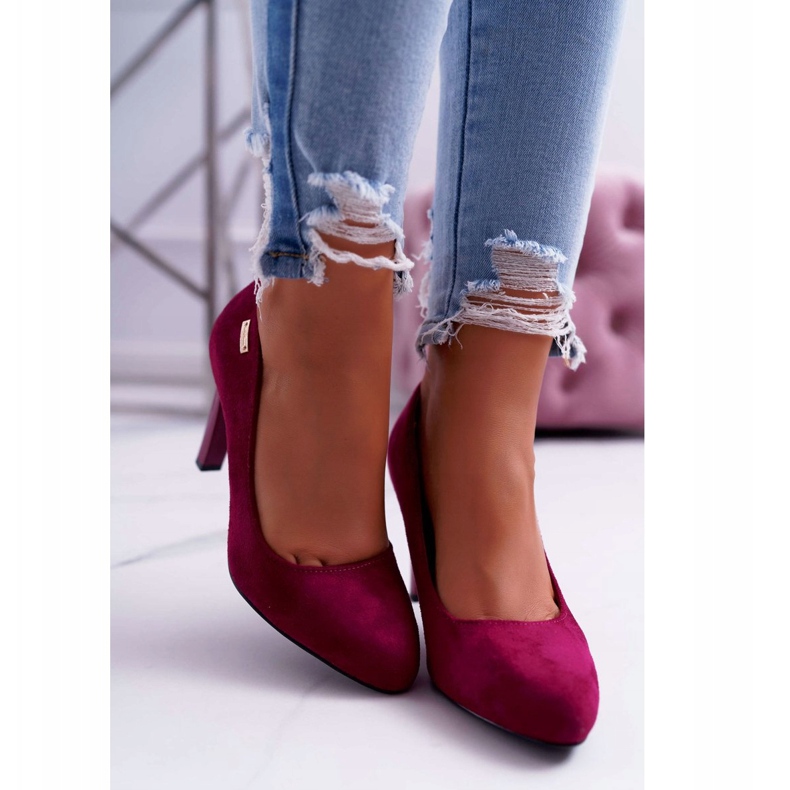 Escarpins femme Sur un talon Daim Fuchsia Foncé Sergio Leone Campbell rose 2