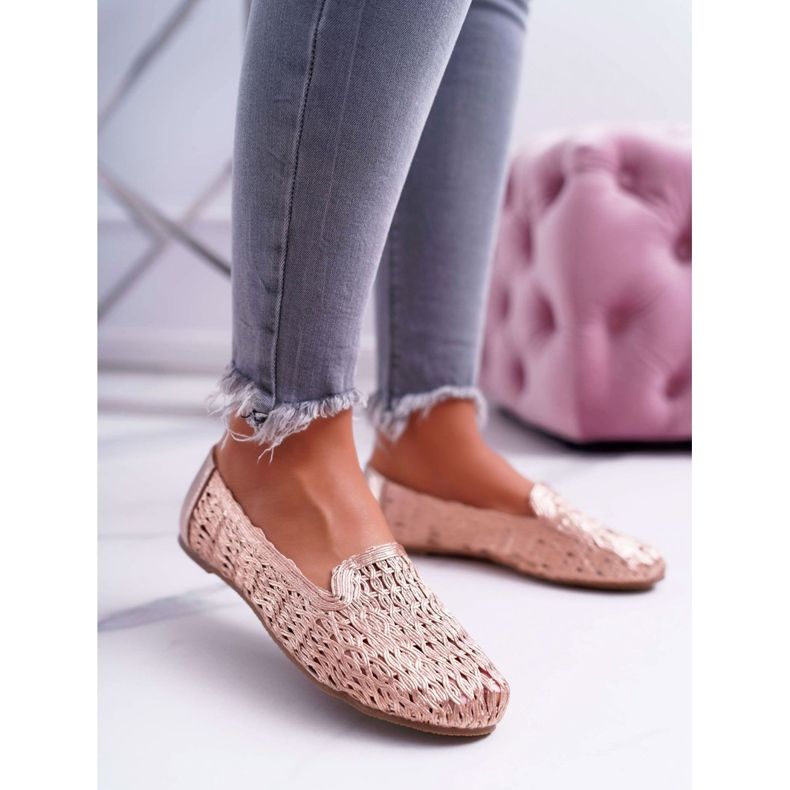 Ballerines Femme Lu Boo Tressé Or Rose 4Ever 1