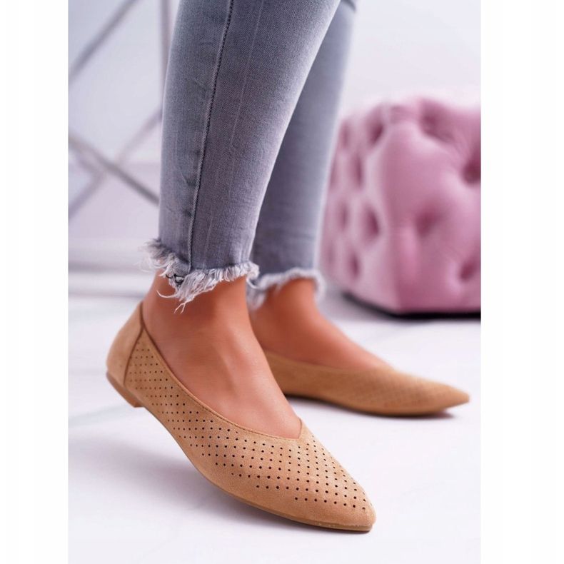 Ballerines Femme Lu Boo Ajouré Camel Dessert brun 1