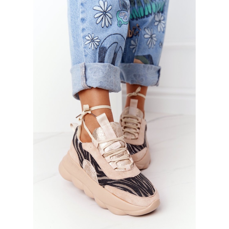 Chaussures Sport Femme Lu Boo Semelle Épaisse Beige Goûtez-le ! 1