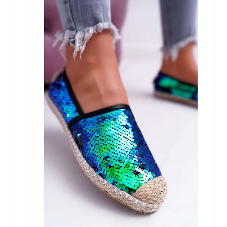 Espadrilles Femme Lu Boo Vert Paillettes Destino 2