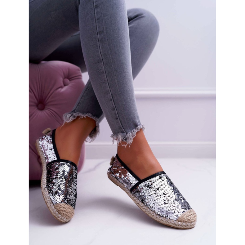 Espadrilles Femme Lu Boo Paillettes Argent Destino gris 2 Espadrilles Femme Lu Boo Paillettes Argent Destino gris 2