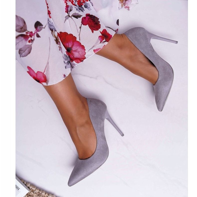 PS1 Escarpins Yanna en daim gris femme 2