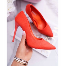 PS1 Escarpins Femme Daim Orange Yanna 1