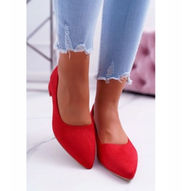 PS1 Escarpins Classiques Femme Daim Rouge Rheya 3
