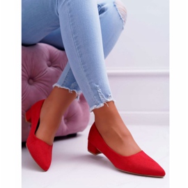 PS1 Escarpins Classiques Femme Daim Rouge Rheya 5
