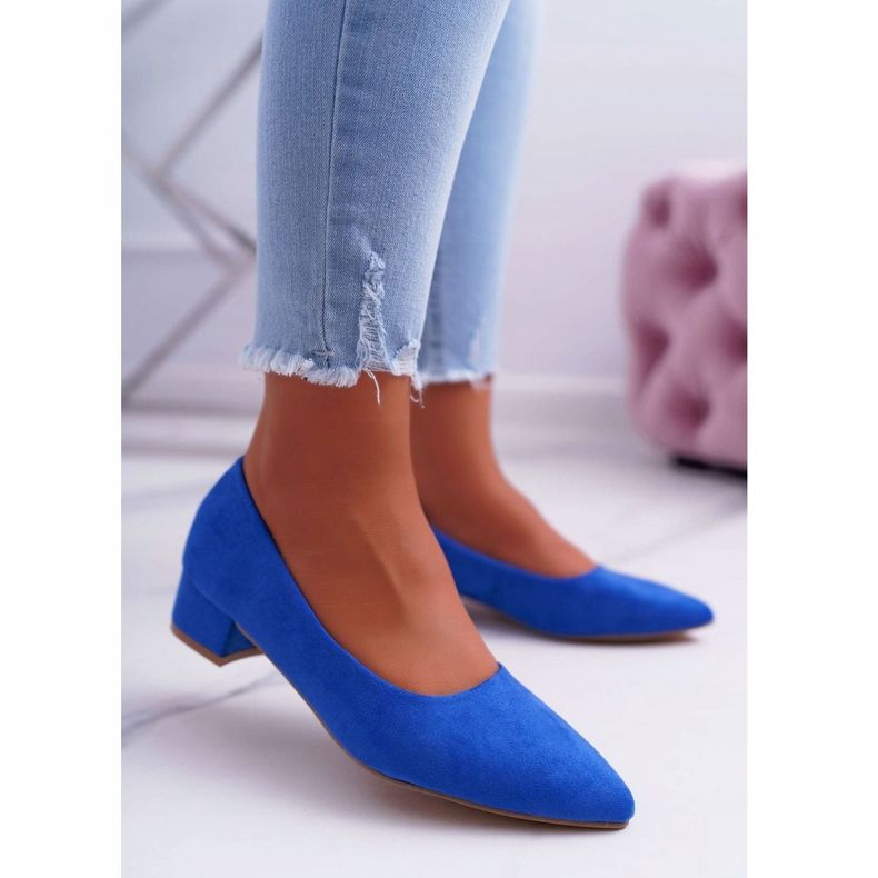 PS1 Escarpins Classiques Femme Daim Bleu Rheya 2