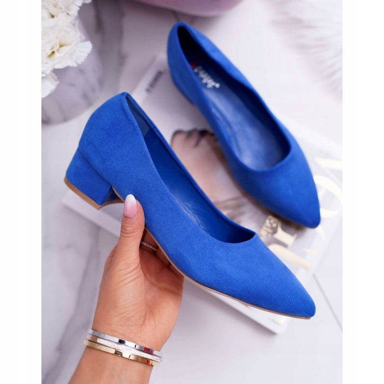 PS1 Escarpins Classiques Femme Daim Bleu Rheya 1