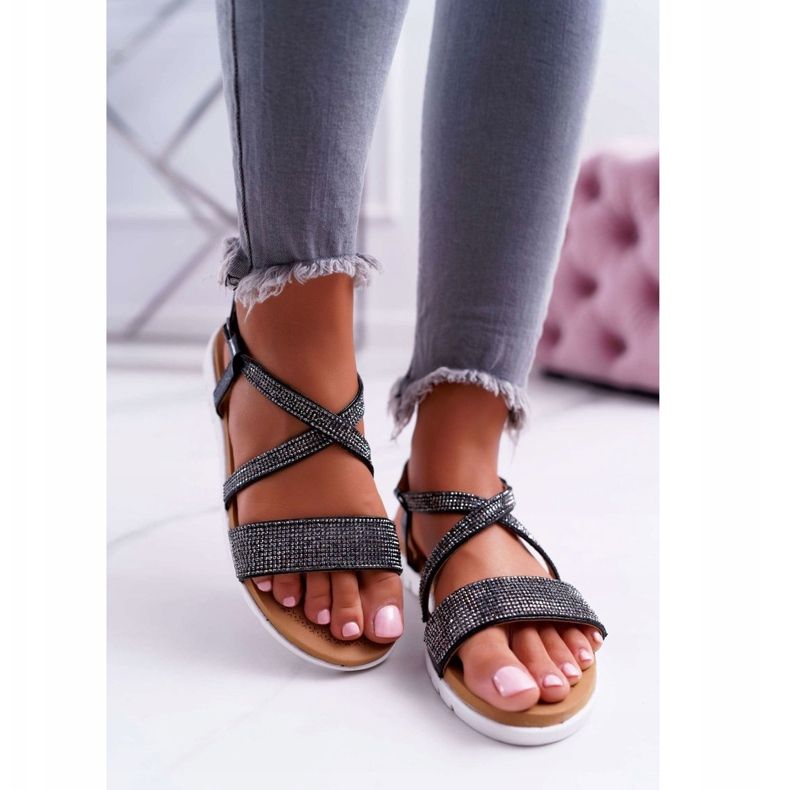 Sandales Femme Lu Boo Avec Cubic Zirconia 406-5 Noir Stella 2