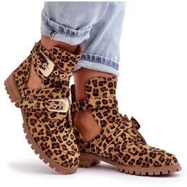 Lu Boo Bottes En Daim Avec Découpes Léopard Rock Girl brun 9