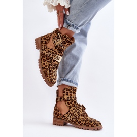 Lu Boo Bottes En Daim Avec Découpes Léopard Rock Girl brun 2