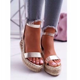 Sandales Femme Lu Boo On a Wedge Lin Doré Shiran d'or 4