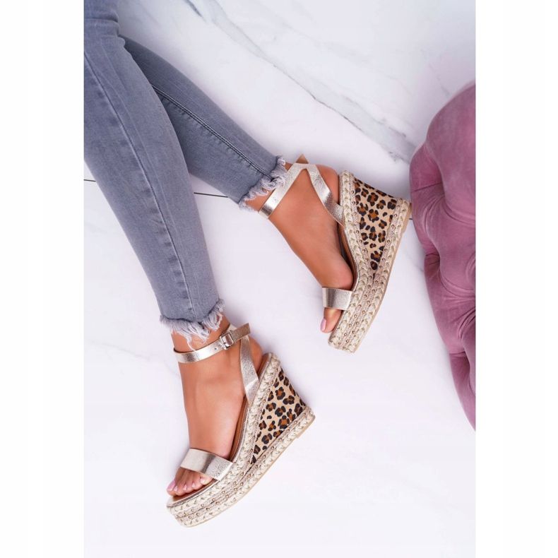 Sandales Femme Lu Boo On a Wedge Lin Doré Shiran d'or 1