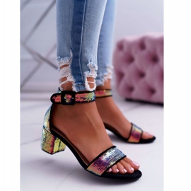 Sandales Femme Talon Haut Lu Boo Paillettes Irisées Noir Tindal 2