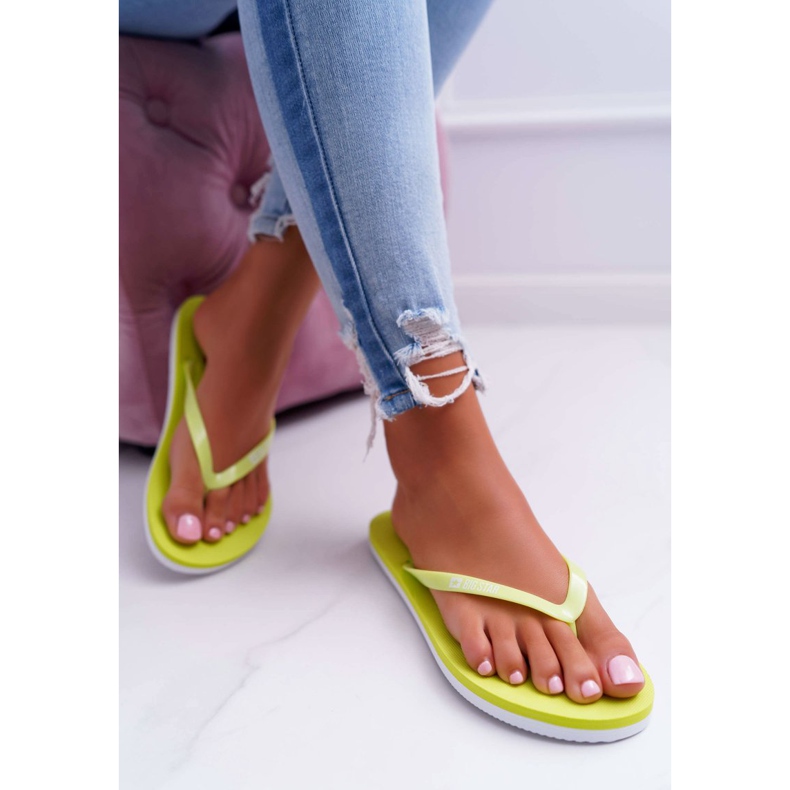 Pantoufles Femme Tongs Big Star Neon Lime AA274A129 vert 1 Pantoufles Femme Tongs Big Star Neon Lime AA274A129 vert 1