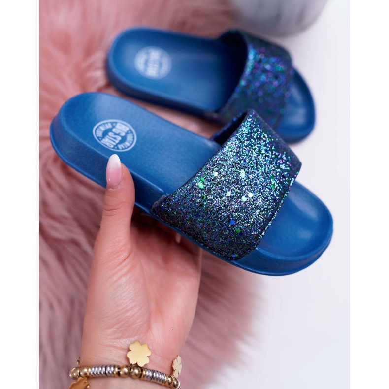 Chaussons Big Star pour enfants et adolescents Brocart bleu marine AA374089 1